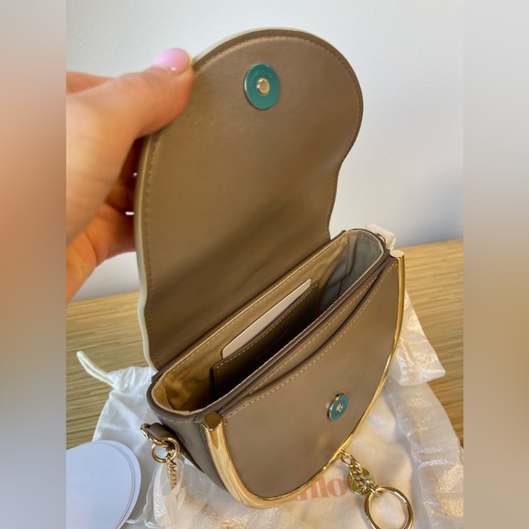 See By Chloe Mara Evening Motty grey Smooth Leather Saddle Bag - Picture 7 of 8